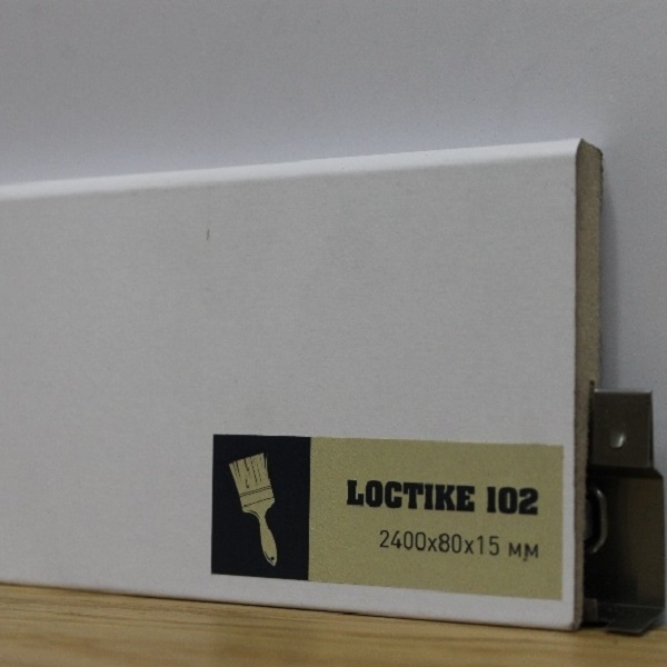 Плинтус Arbiton  окрашиваемый  Loctike 102, белый, 2400х80х15 мм