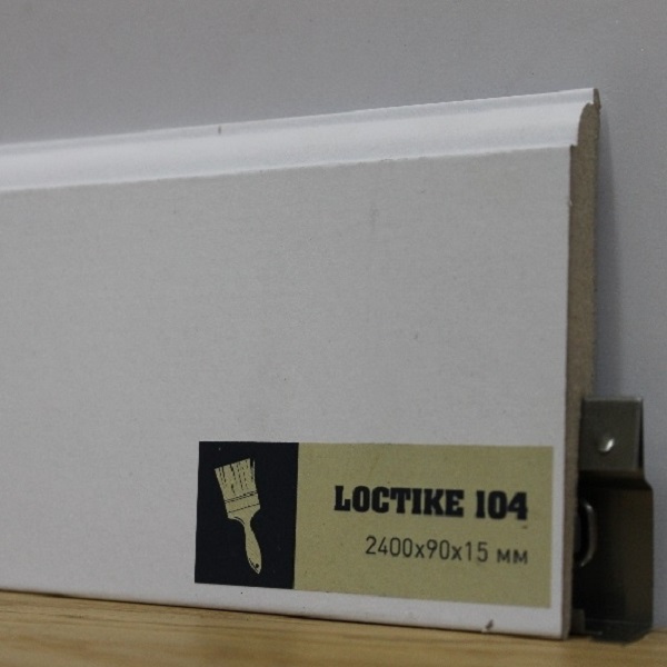 Плинтус Arbiton  окрашиваемый  Loctike 104, белый, 2400х90х15 мм