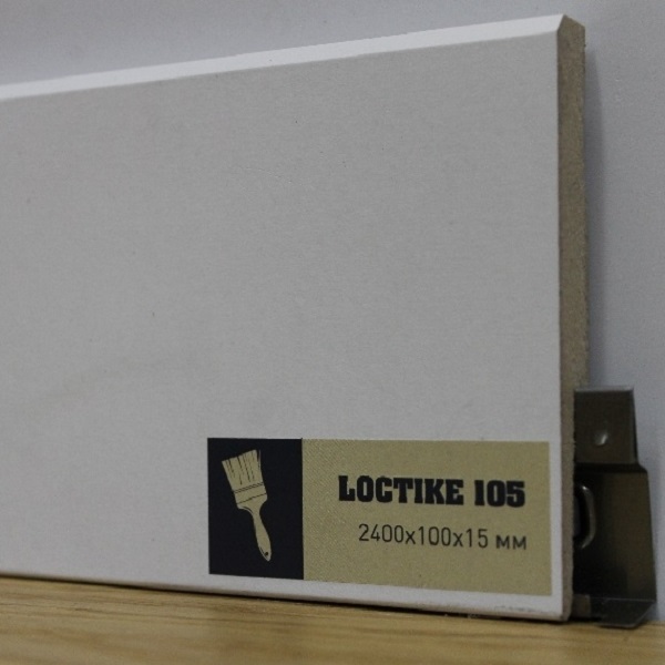 Плинтус Arbiton  окрашиваемый  Loctike 105, белый, 2400х100х15 мм