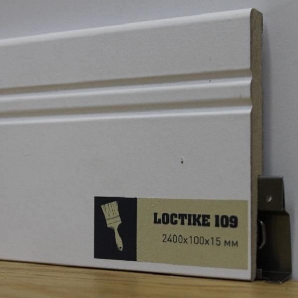 Плинтус Arbiton  окрашиваемый  Loctike 109, белый, 2400х100х15 мм