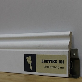 Плинтус Arbiton  окрашиваемый  Loctike 101, белый, 2400х60х15 мм