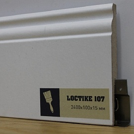 Плинтус Arbiton  окрашиваемый  Loctike 107, белый, 2400х100х15 мм