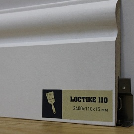 Плинтус Arbiton  окрашиваемый  Loctike 110, белый, 2400х110х15 мм