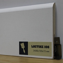 Плинтус Arbiton  окрашиваемый  Loctike 108, белый, 2400х100х15 мм